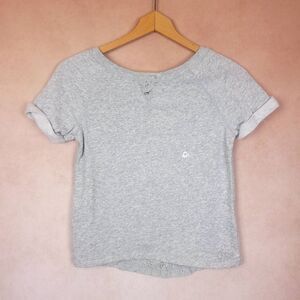 Nwt Aeropostale Gray Short Sleeve Knit Top Lace Back Size XS